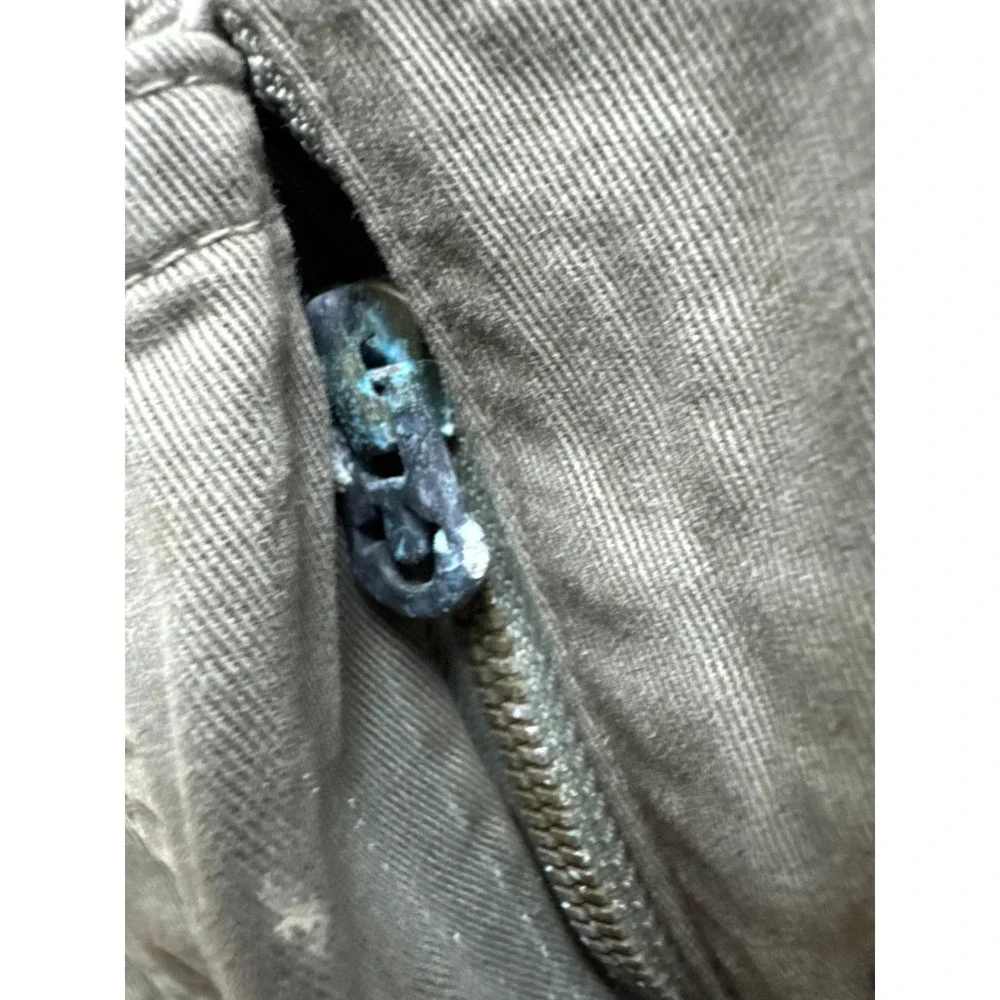 True Religion Denim Hooded Military Parka Jacket Olive Green Mens Size M